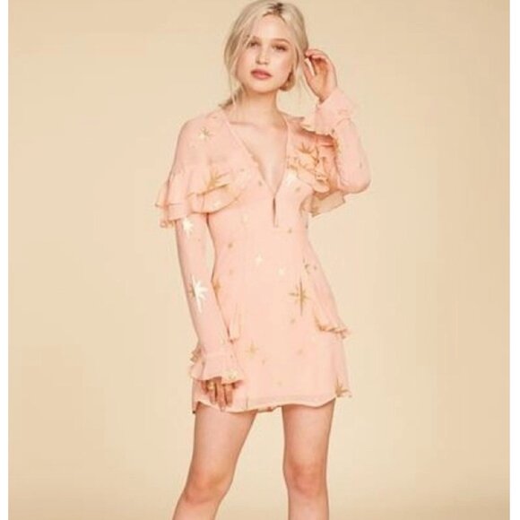 For Love And Lemons Dresses & Skirts - FOR LOVE AND LEMONS Gilded Star mini dress rose gold